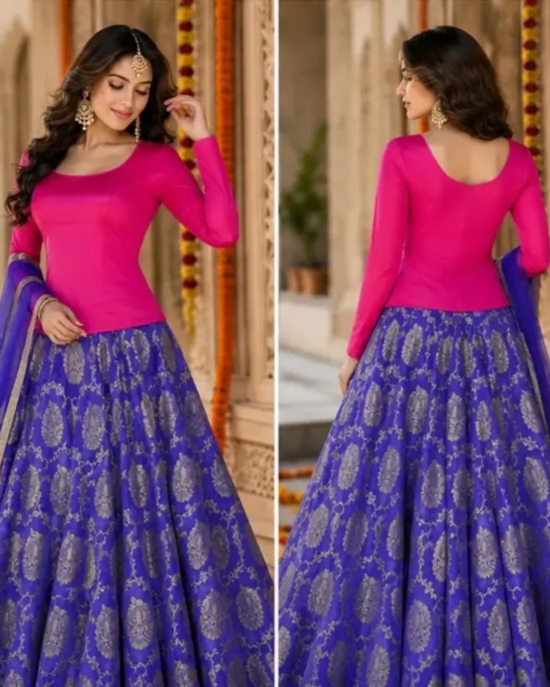 banarsi-lehanga-heavy-jaal-with-plain-shirt-net-dupatta-2